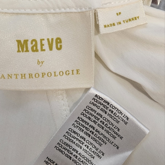 MAEVE by Anthropology Woman Dress POPLIN Collared MIDI Off White Shirtdress - Picture 12 of 12